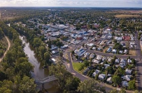 Goondiwindi drone shot of town by Tim Bateup