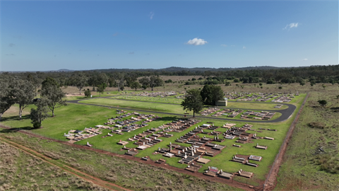 drone shot of Texas Cemetery
