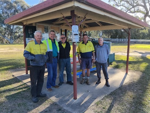 Image of 5 of the Texas Men's Shed members standing