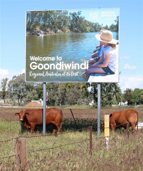 Welcome to Goondiwindi new town sign