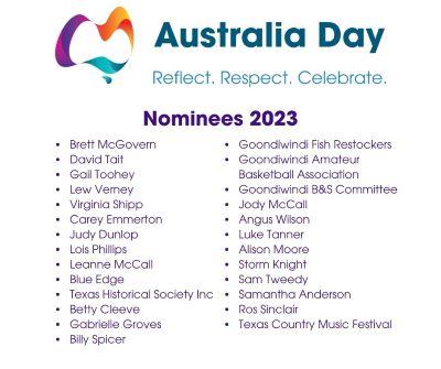 Australia day nominees 2023