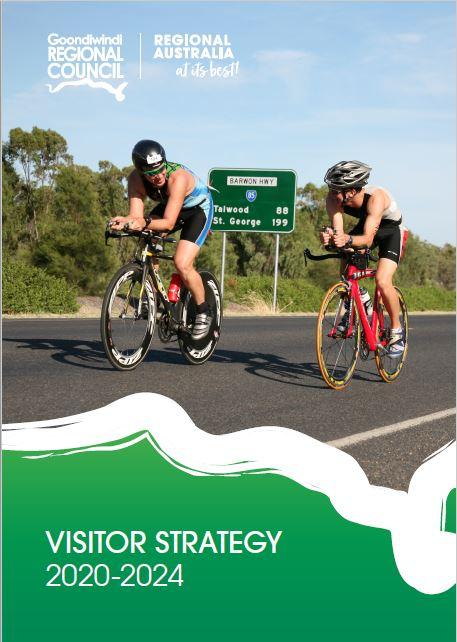 cover of visitor strategy with hell of the west competitiors during bike leg