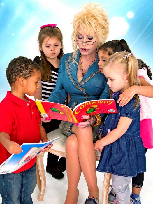 Dolly Parton reading books with children for Dolly Parton's Imagination Library