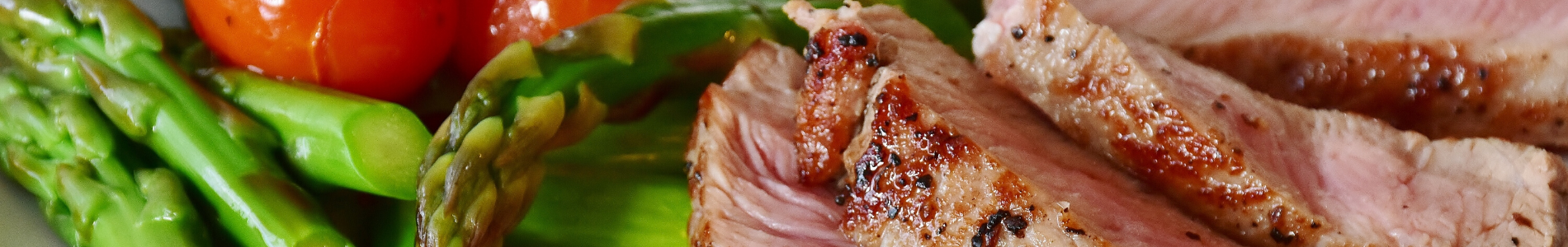 meat and asparagus closeup taste