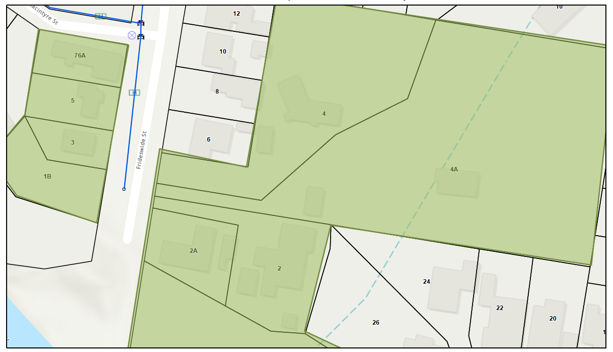 map of area of reduced water pressure in Frideswide Street goondiwindi