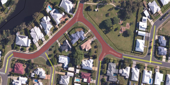 aerial view of affected streets for pavement rejuvenation works in Goondiwindi